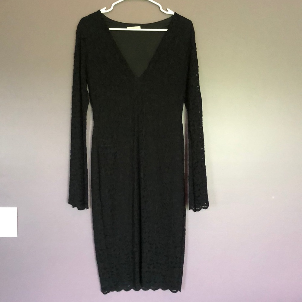 Black long sleeve lace dress